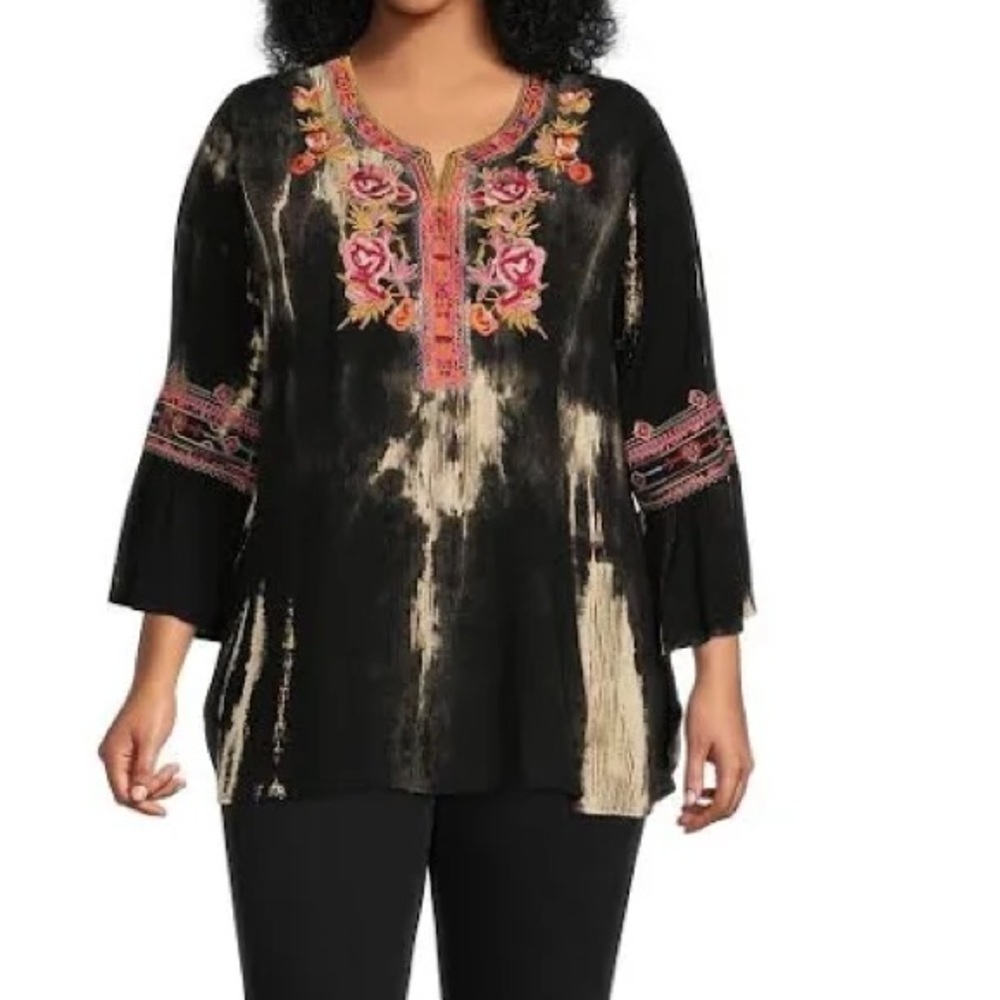 Calessa, Gorgeous Tie-Dye Woven Top, Tunic Style, Excellent Condition, S - Picture 5 of 14